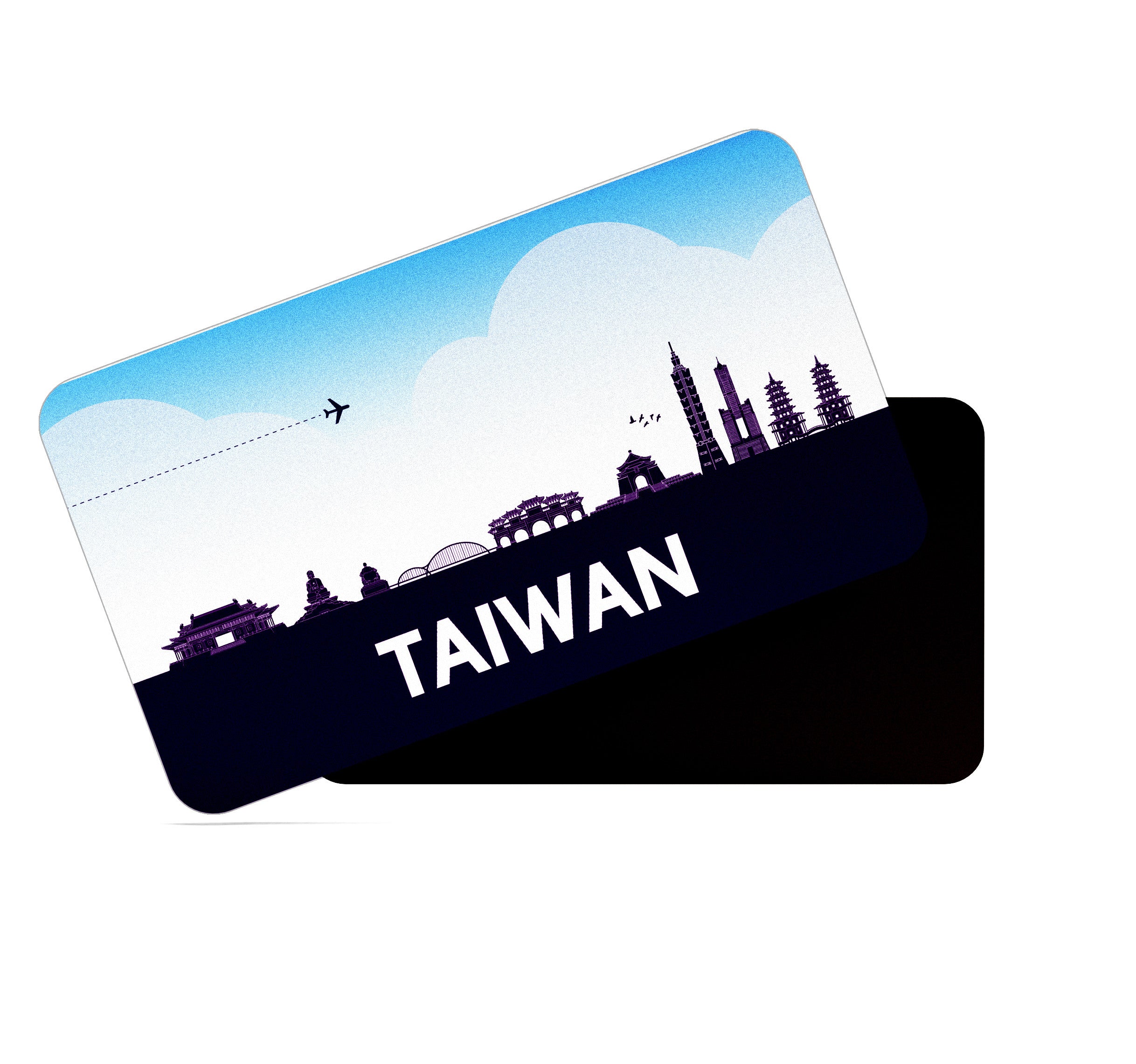 dhcrafts Rectangular Fridge Magnet Purple Taiwan Design Pack of 1 (8.6cm x 5.4cm)